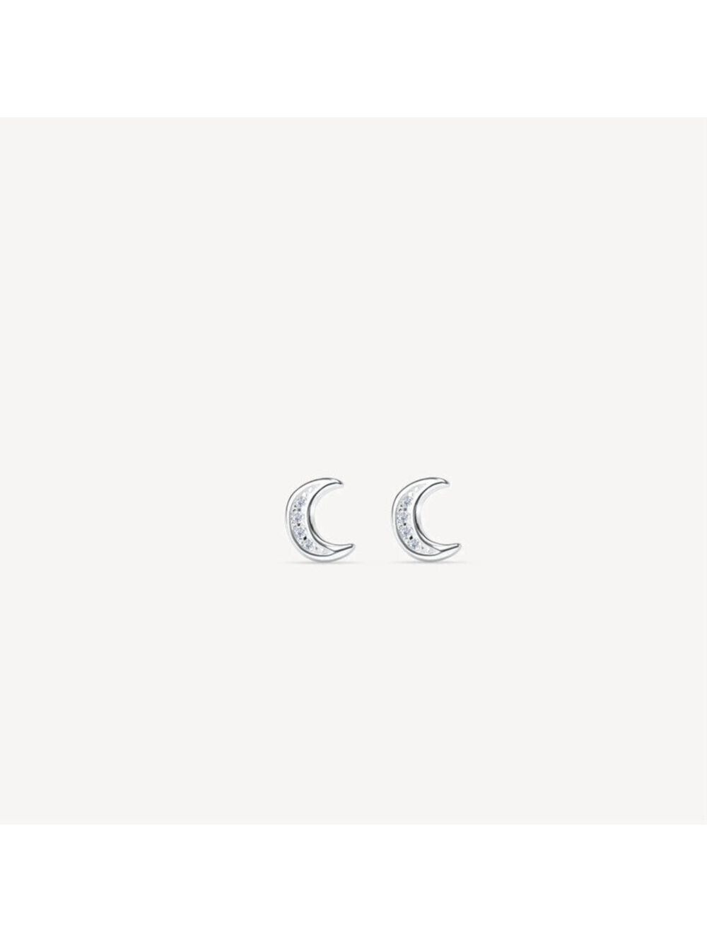 Hillberg & Berk MINI LUNAR PAVÉ STUD EARRINGS